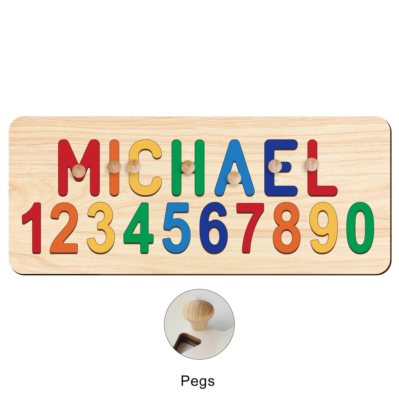 - Custom Wooden Name &amp; Number Puzzle – Personalised Educational Toy Baby Stork