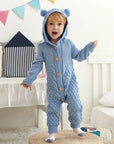 - Baby Bear Hooded Knit Jumpsuit Baby Stork