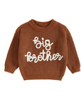 Brown - Big Brother Embroidered Knit Sweater Baby Stork
