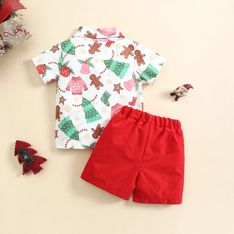 Christmas Shirt, Bow Tie &amp; Shorts Set