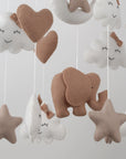 - Elephant Baby Mobile | Neutral Nursery Mobile with Clouds, Moon & Stars Baby Stork