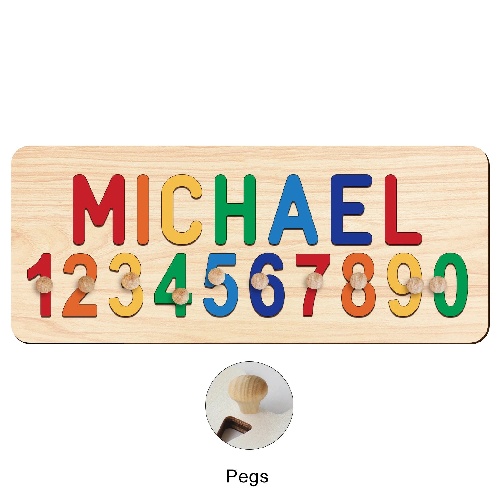- Custom Wooden Name &amp; Number Puzzle – Personalised Educational Toy Baby Stork