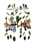 - Woodland Felt Baby Nursery Mobile - Forest Animals Crib Cot Mobile Baby Stork Baby Mobile