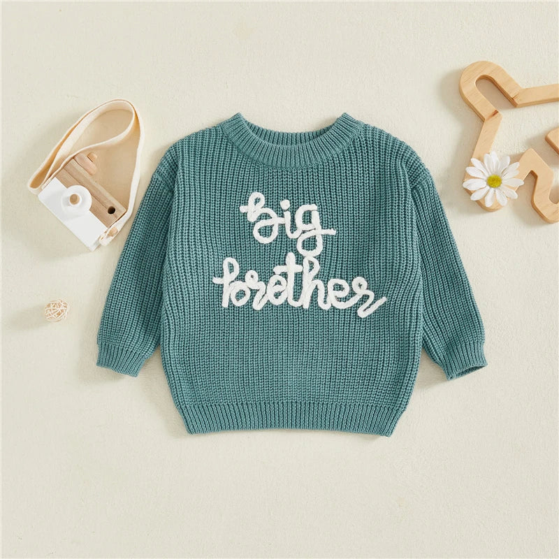 - Big Brother Embroidered Knit Sweater Baby Stork