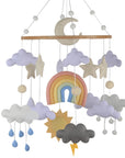 - Rainbow & Weather Felt Cot Mobile - Pastel AE