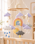 - Rainbow & Weather Felt Cot Mobile - Pastel AE