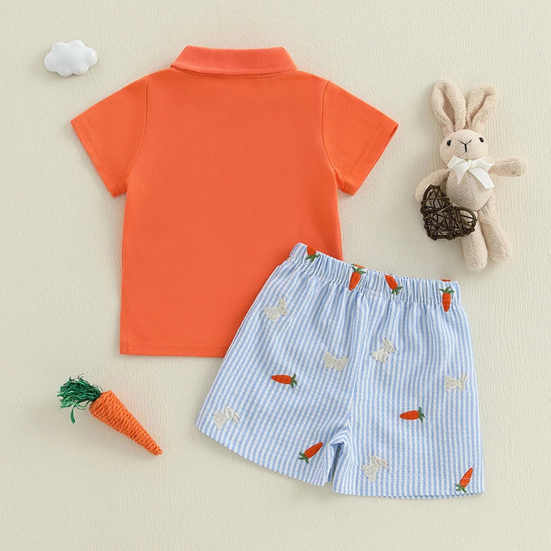 - Bunny & Carrot Embroidered Two-Piece Set Baby Stork