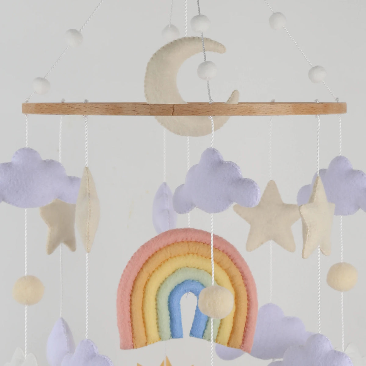 - Rainbow & Weather Felt Cot Mobile - Pastel AE