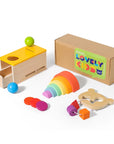 - Montessori Baby Box 5-in-1 Wooden Toy Set | Sensory & Fine Motor Educational Toys for Babies 6+ Months Baby Stork Gifting