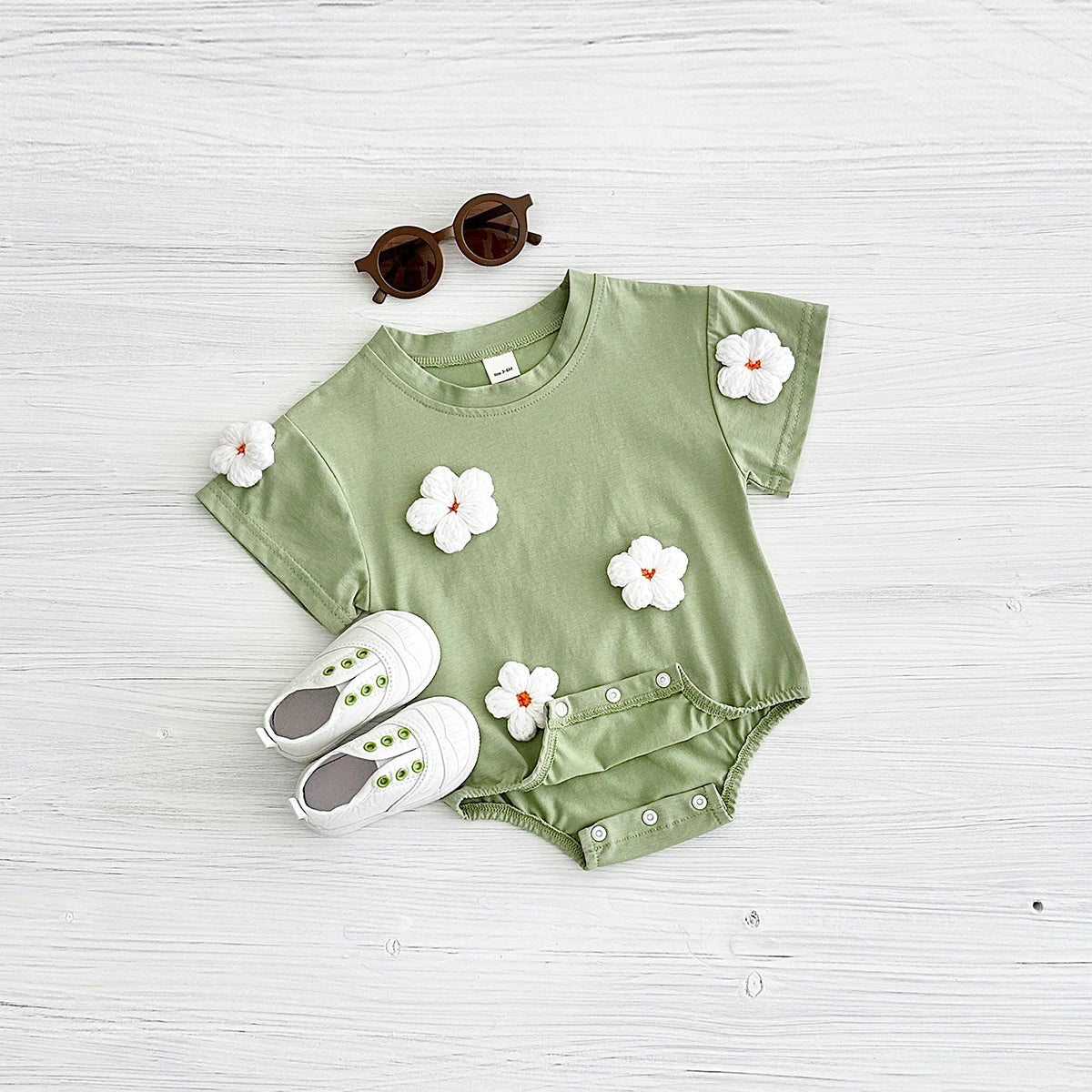 Heart, Cloud &amp; Flower Baby Bodysuit