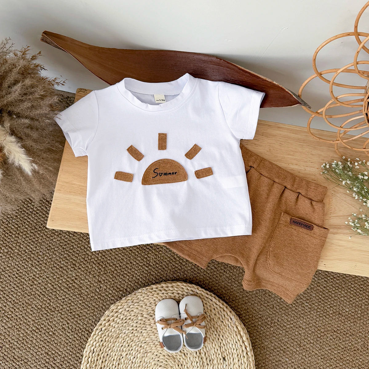 - Summer Sun 2-Piece Set – Baby T-Shirt & Shorts Baby Stork