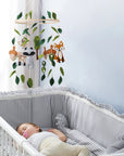 - Woodland Felt Baby Nursery Mobile - Forest Animals Crib Cot Mobile Baby Stork Baby Mobile