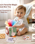 - Montessori Sensory Magic Tissue Box Toy – Soft Fabric Crinkle Tissue Sensory Set for Babies & Toddlers Baby Stork Gifting