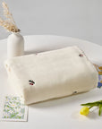 Polar Fleece Blanket with Embroidered Motifs | 125 × 90cm