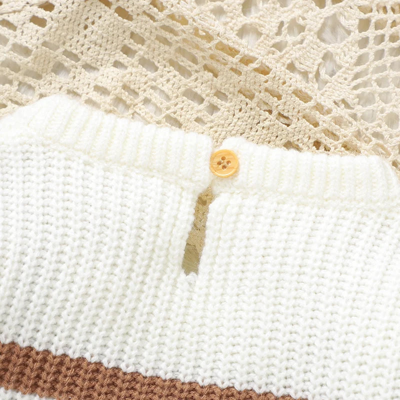 - Light Blue Vehicle Knit Sweater – Soft & Warm Striped Baby Jumper Baby Stork