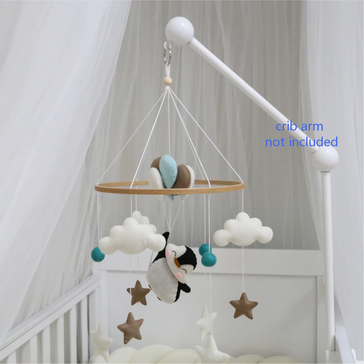 Penguin Baby Mobile with Balloons | Blue Nursery Mobile Decor