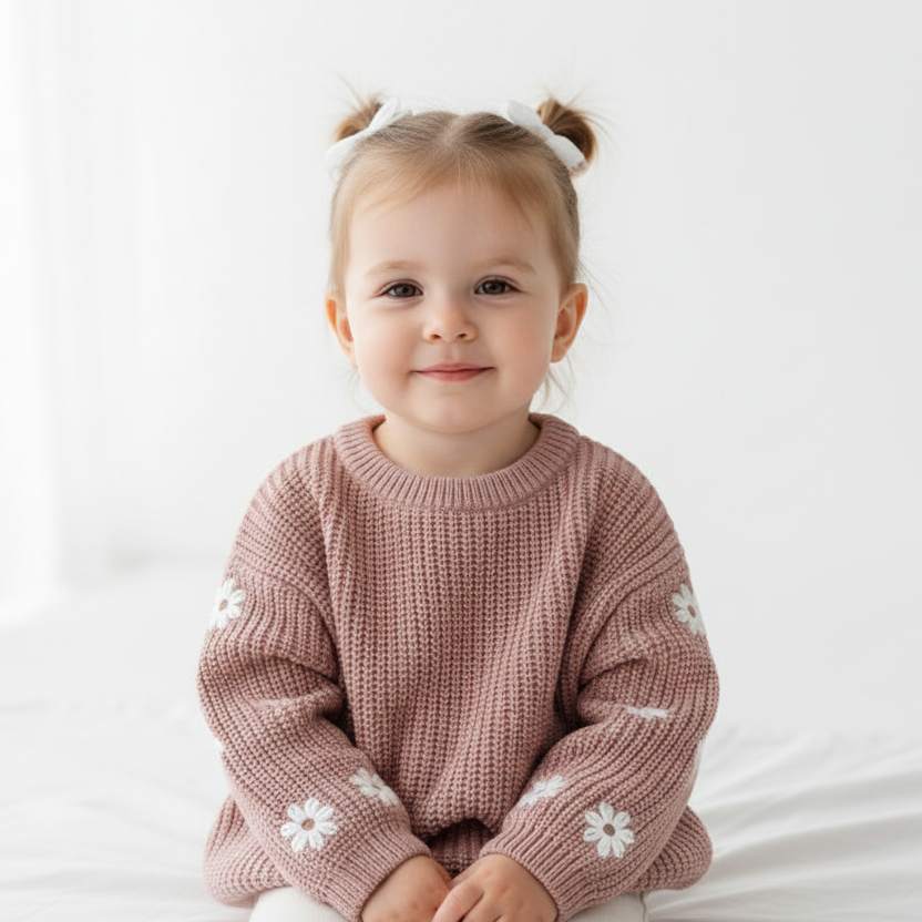 - Daisy Knit Baby & Toddler Sweater Baby Stork