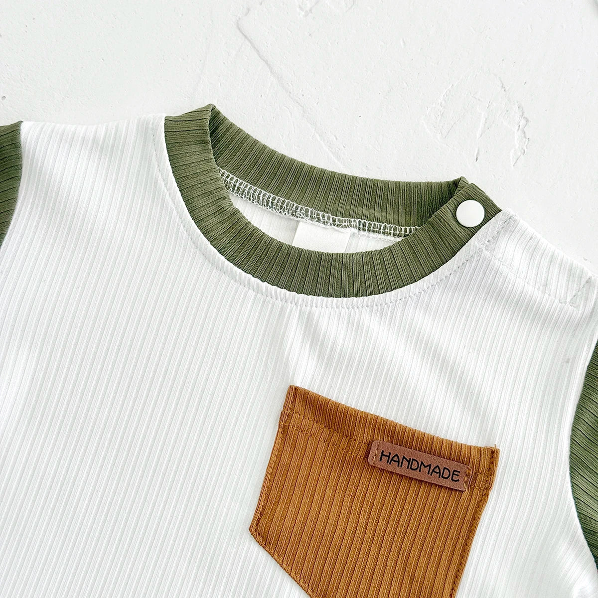 - Green Ribbed Pocket Set – 2 Piece Baby Outfit Baby Stork