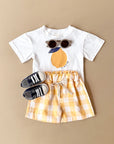 2-3Y - Lemon Gingham Baby Set – 2 Piece Outfit | Yellow Baby Stork