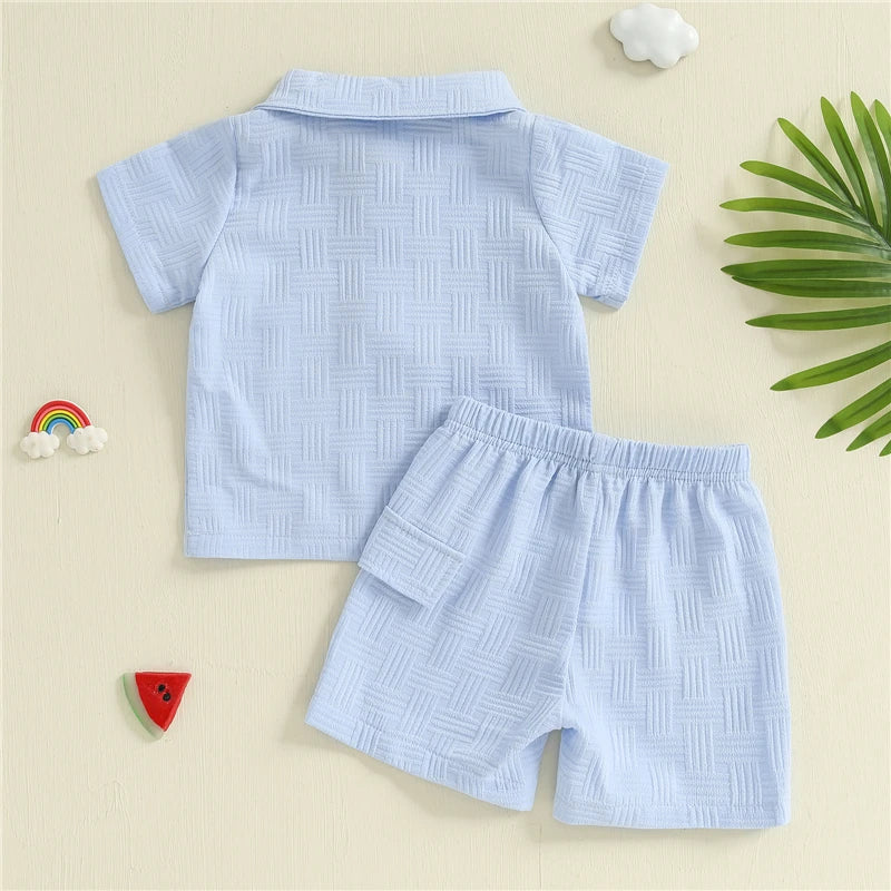 - Sky Jacquard Polo Set for Toddler Baby Stork