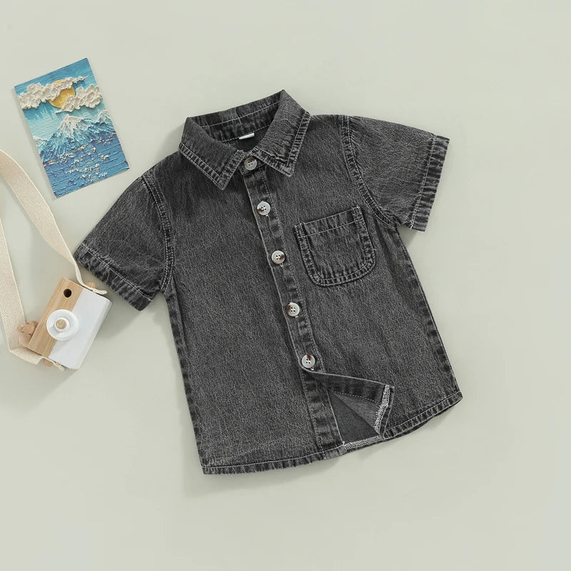 - Denim Button-Up Shirt Baby Stork