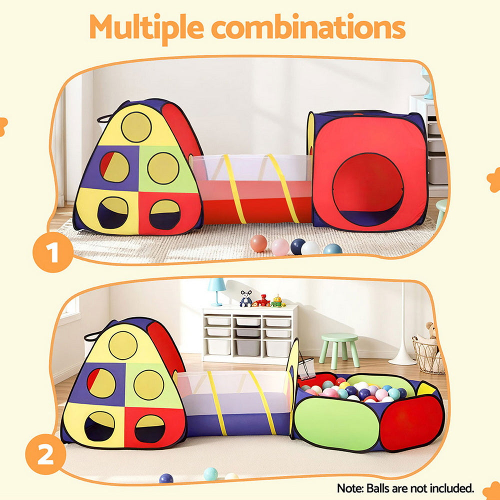 - Play Tent Adventure Set with Tunnel and Ball Pit | Multi-Colour Keezi Baby & Kids > Baby & Kid's Toys > Pretend Play