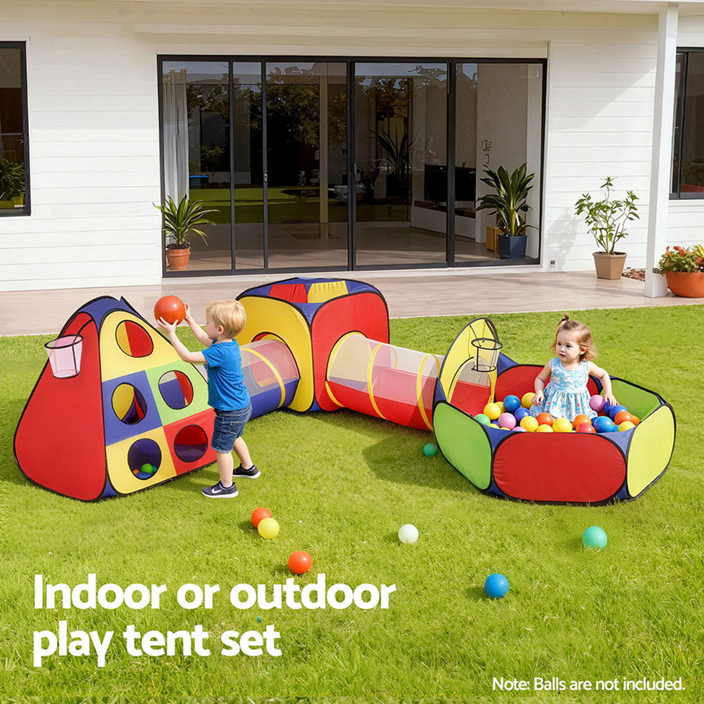 - Play Tent Adventure Set with Tunnel and Ball Pit | Multi-Colour Keezi Baby & Kids > Baby & Kid's Toys > Pretend Play