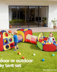 - Play Tent Adventure Set with Tunnel and Ball Pit | Multi-Colour Keezi Baby & Kids > Baby & Kid's Toys > Pretend Play