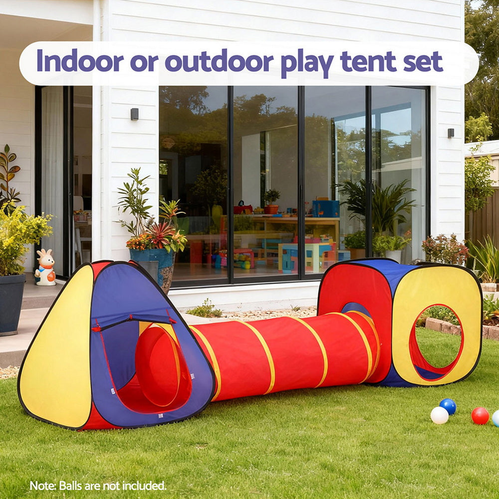 - 3-in-1 Play Tent with Tunnel & Cube | Multi-Colour Playhouse Pop Up Teepee Castle Baby Stork Baby & Kids > Baby & Kid's Toys > Pretend Play