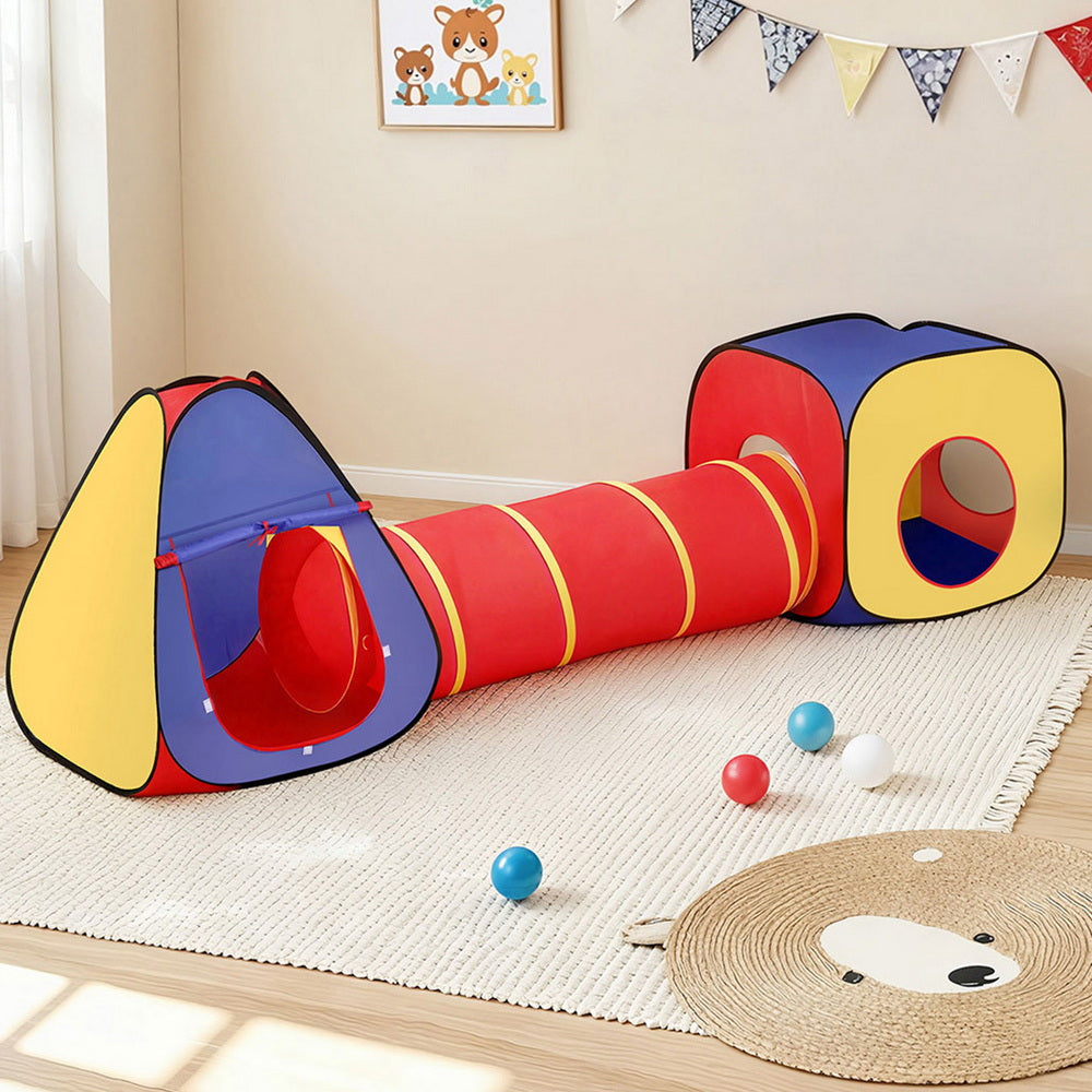 - 3-in-1 Play Tent with Tunnel & Cube | Multi-Colour Playhouse Pop Up Teepee Castle Baby Stork Baby & Kids > Baby & Kid's Toys > Pretend Play