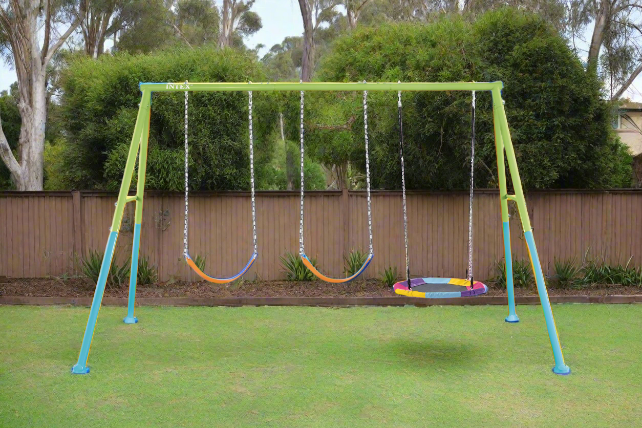 - Saucer and Swing Three Feature Set – 3-in-1 Outdoor Play Station Intex Baby & Kids > Baby & Kid's Toys > Outdoor Play Equipment
