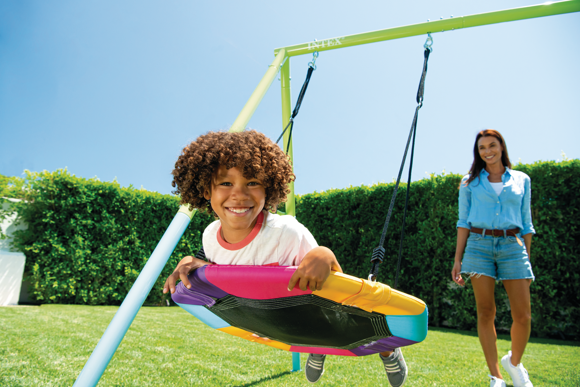 - Saucer and Swing Three Feature Set – 3-in-1 Outdoor Play Station Intex Baby & Kids > Baby & Kid's Toys > Outdoor Play Equipment