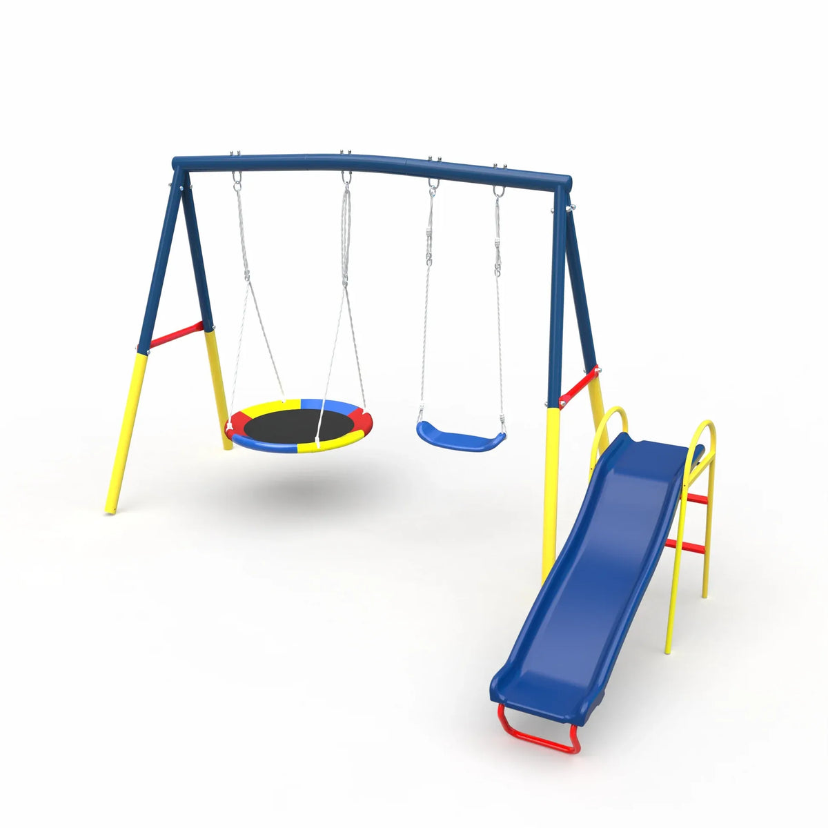 - Swing Sets with Kids Slide for Backyard Outdoor, Metal and PE Baby Stork Baby &amp; Kids > Baby &amp; Kid's Toys > Activity Toys