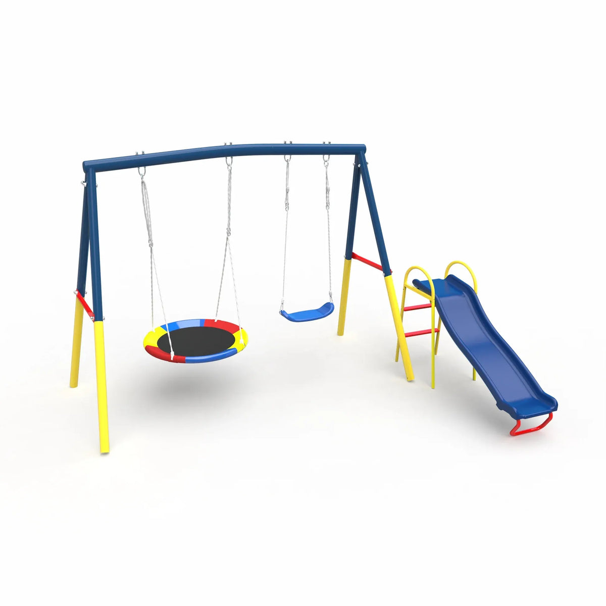- Swing Sets with Kids Slide for Backyard Outdoor, Metal and PE Baby Stork Baby &amp; Kids > Baby &amp; Kid's Toys > Activity Toys