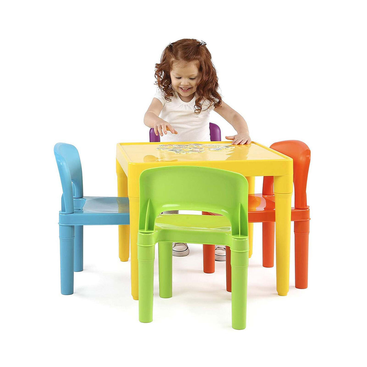 - Kids Plastic 5-Piece Table &amp; 4 Chairs Set (Multicoloured) Baby Stork Baby &amp; Kids > Kid's Furniture > Kid's Tables, Chairs &amp; Seats