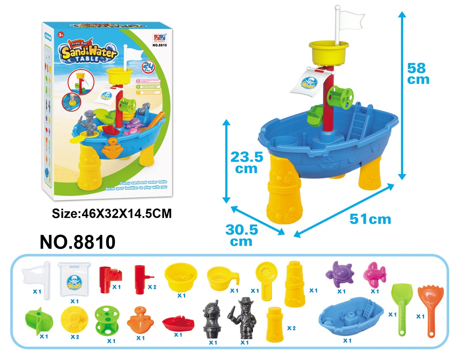 - Pirate Ship Sand & Water Table – 24-Piece Adventure Play Set Keezi Home & Garden > Pool & Accessories > Pool Toys & Inflatables