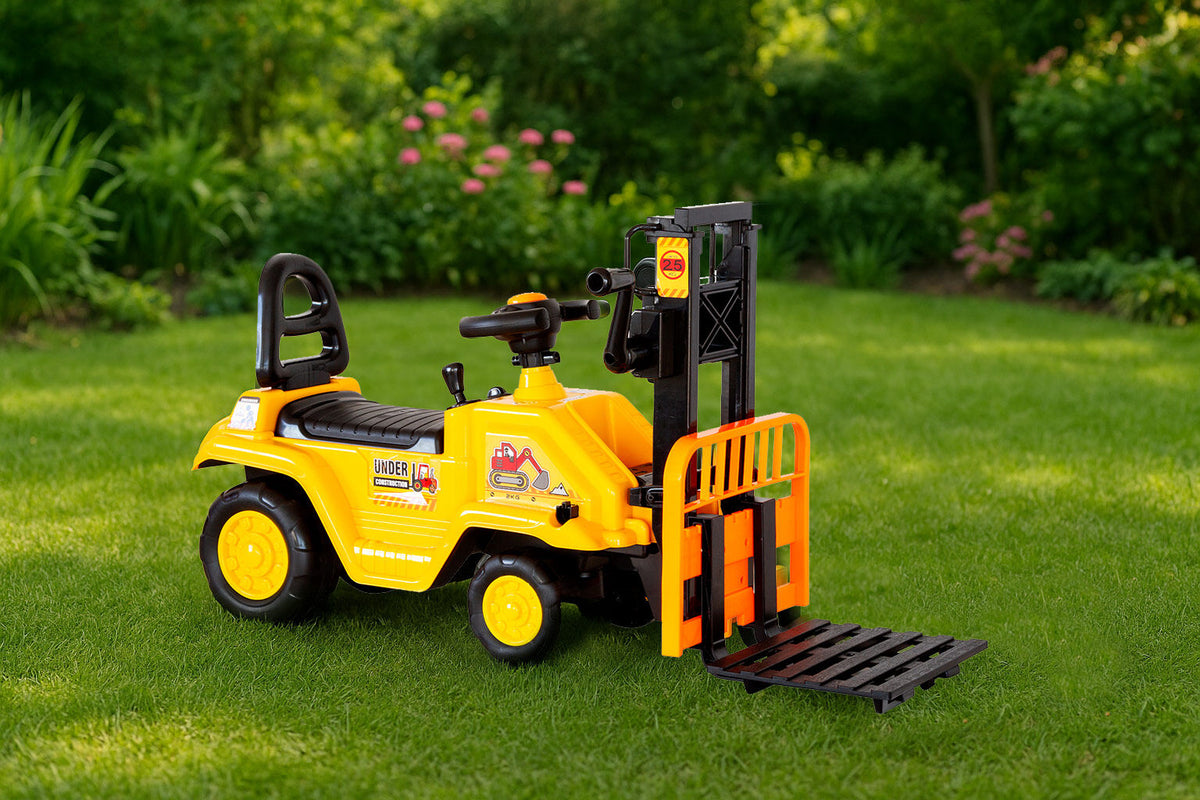 - Kids Manual Forklift Ride-On with Working Mast Lift and Pallet Baby Stork Baby &amp; Kids > Ride On Cars, Go-karts &amp; Bikes > Ride On Cars