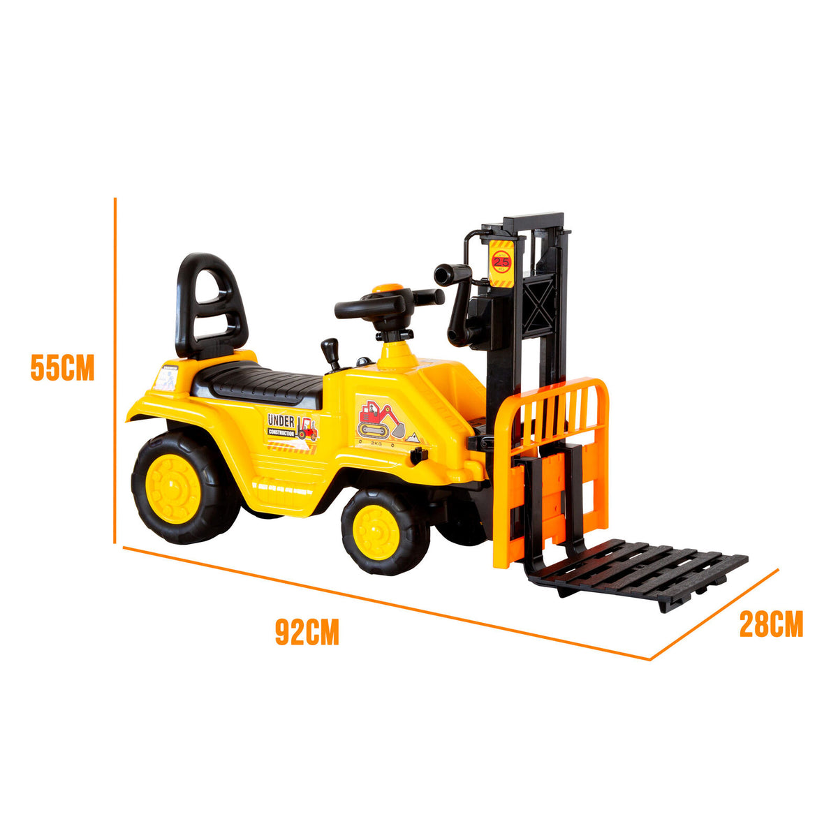 - Kids Manual Forklift Ride-On with Working Mast Lift and Pallet Baby Stork Baby &amp; Kids > Ride On Cars, Go-karts &amp; Bikes > Ride On Cars