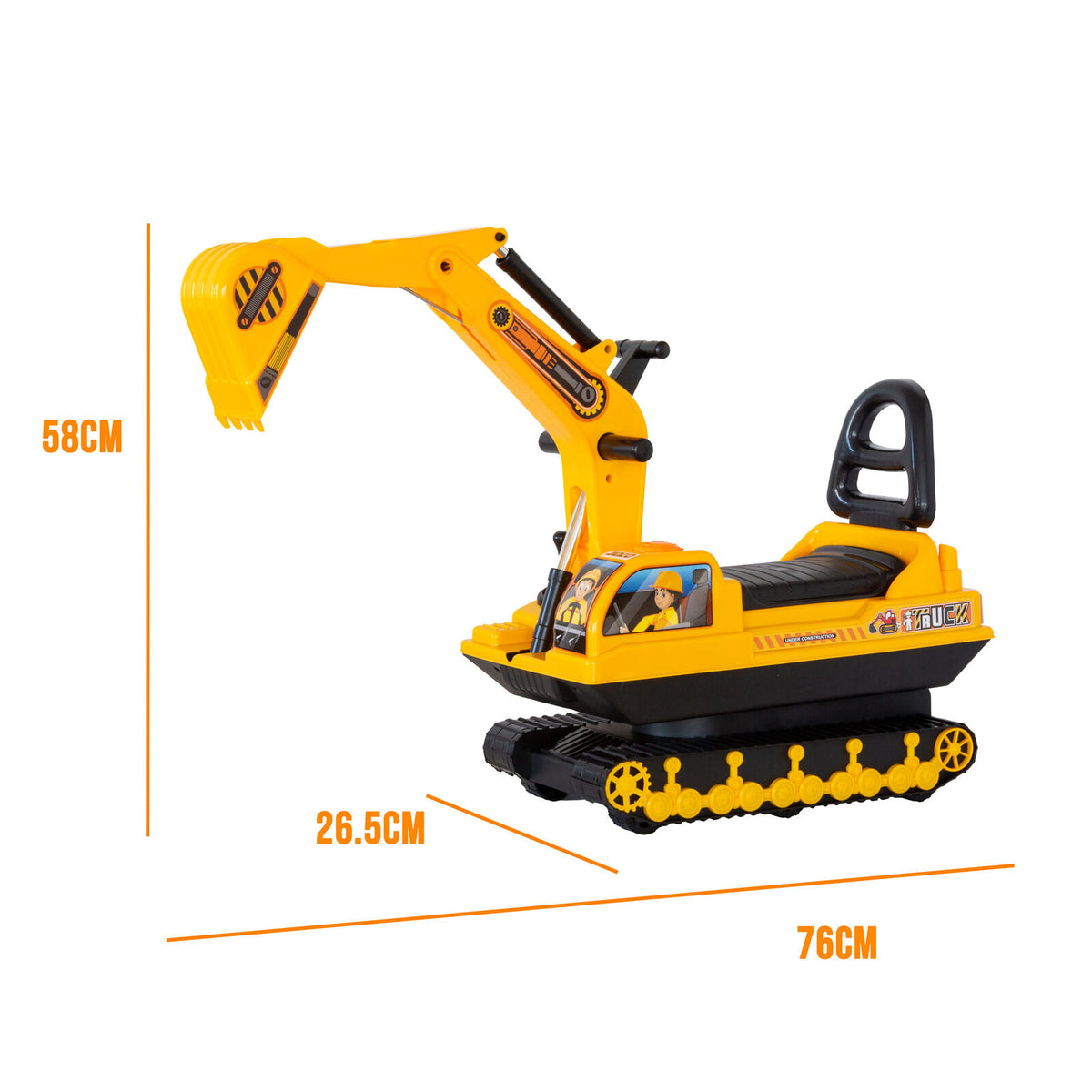 - Ride-on Children's Excavator w/ Sturdy Track and Dual Operation Levers to Scoop Baby Stork Baby &amp; Kids > Ride On Cars, Go-karts &amp; Bikes > Ride On Cars