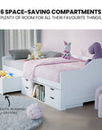 - Wooden Single Sofa Bed Frame with Storage Drawers – White Baby Stork Furniture > Bedroom > Beds & Bed Frames