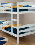 - Slumber White Wooden Single Bunk Bed Frame – 2-in-1 Convertible, Solid Pine, Detachable into 2 Single Beds Baby Stork Furniture > Bedroom > Beds & Bed Frames