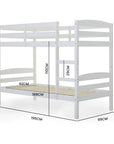 - Slumber White Wooden Single Bunk Bed Frame – 2-in-1 Convertible, Solid Pine, Detachable into 2 Single Beds Baby Stork Furniture > Bedroom > Beds & Bed Frames