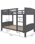 - Wooden Single Bunk Bed Frame – 2-in-1 Modular Design, Converts to 2 Single Beds In Grey Baby Stork Furniture > Bedroom > Beds & Bed Frames