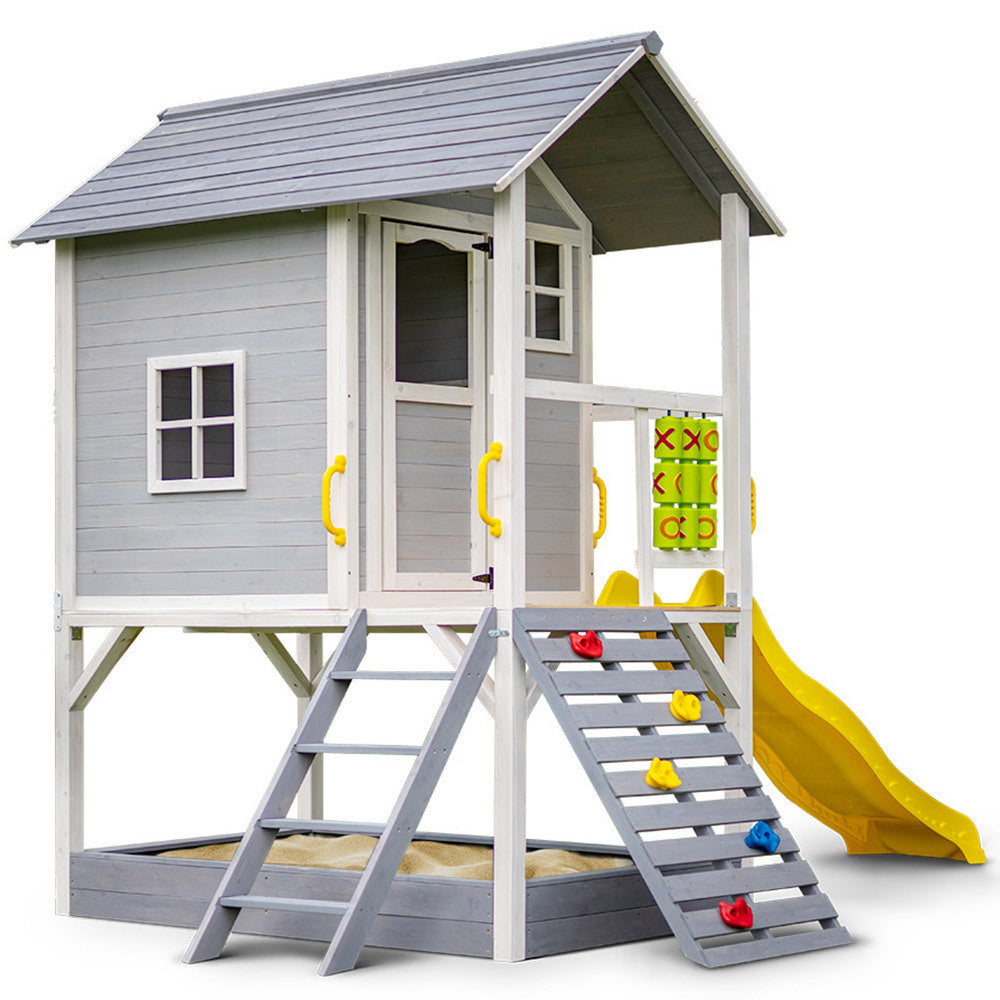 - Ultimate Wooden Tower Cubby House with Slide &amp; Sandpit – Grey Rovo Baby &amp; Kids &gt; Baby &amp; Kid&#39;s Toys &gt; Outdoor Play Equipment