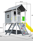 - Ultimate Wooden Tower Cubby House with Slide & Sandpit – Grey Rovo Baby & Kids > Baby & Kid's Toys > Outdoor Play Equipment