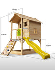- Kids Ultimate Wooden Tower Cubby House with Slide & Climbing Wall Rovo Baby & Kids > Baby & Kid's Toys > Outdoor Play Equipment