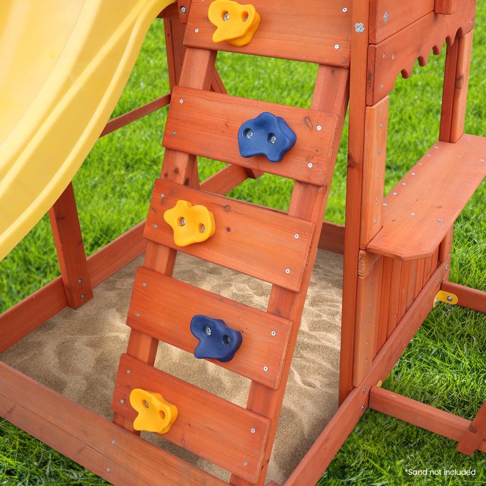 - Rovo Kids Outdoor Slide and Swing Play Set with Climbing Wall and Sandpit Baby Stork Baby & Kids > Baby & Kid's Toys > Outdoor Play Equipment