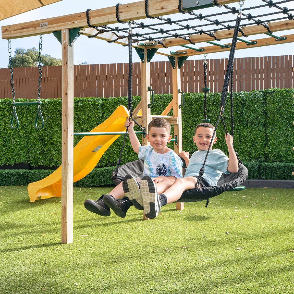 - Ultimate Wooden Playground Set with Swings, Climbing & 2.2m Slide Lifespan Kids Baby & Kids > Baby & Kid's Toys > Outdoor Play Equipment