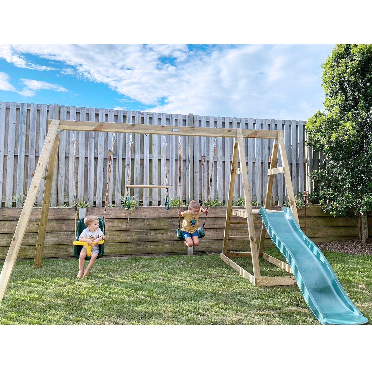 - Winston 4 Station Swing Set with Slide – Outdoor Wooden Play Centre Lifespan Kids Baby & Kids > Baby & Kid's Toys > Outdoor Play Equipment