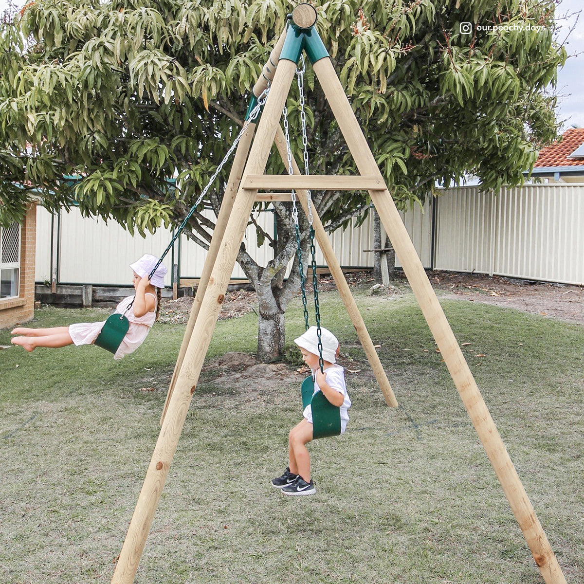 - Kids Amber 3 Double Belt Swing Set – Wooden Outdoor Swing Lifespan Kids Baby & Kids > Baby & Kid's Toys > Outdoor Play Equipment